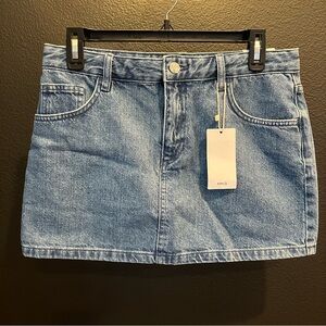 MNG Women’s Blue Charlote Mid Waist Mini Jean Skirt Size Small